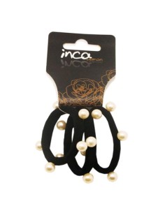 Pack 3 Gomas Negras Con Perlitas