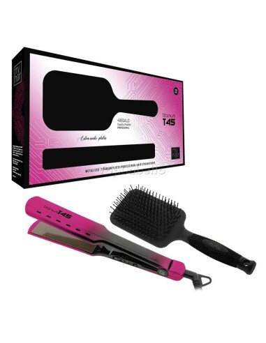 Pack MyHair T45mm. Rosa  Plancha + Cepillo