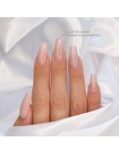 Top Coat Glitter show_  Plata Holografico 15ml 2