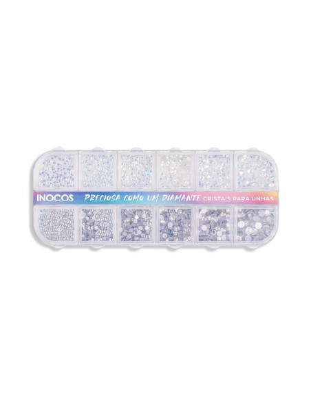 Nails Decor Inocos_Cristales Blanco Plata Holografico