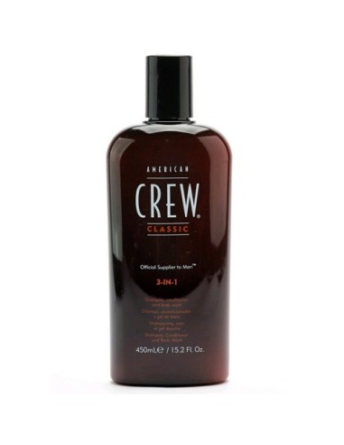 AMERICAN CREW 3-IN-1 CHAMPU 450ml champu + acondicionador + gel baño