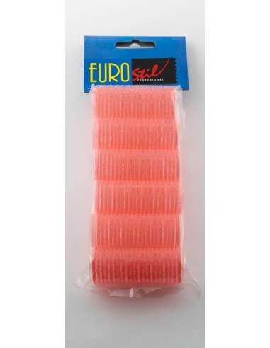Rulos velcro Rosa. 24mm. 6ud