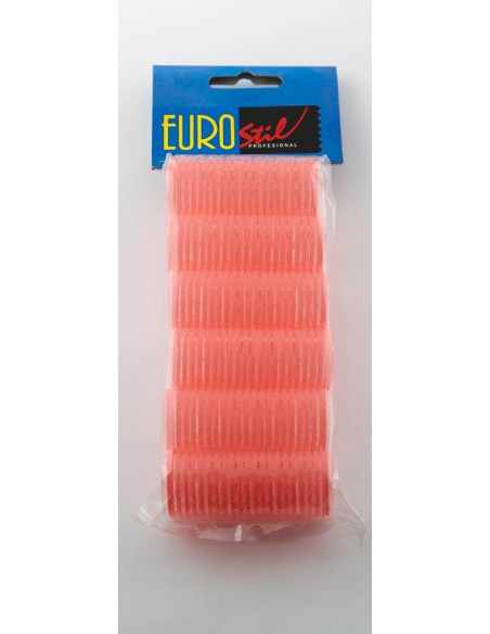 Rulos velcro Rosa. 24mm. 6ud