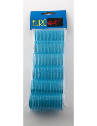 Rulos velcro Azul. 28mm. 6ud