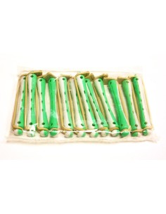 Bigudi Plastico Corto n 14 blanco verde 2