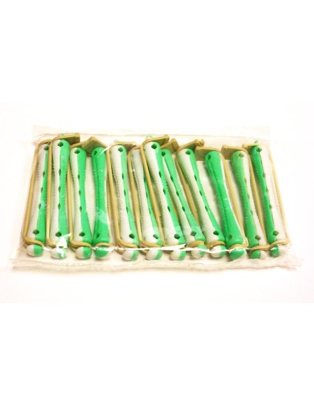 Bigudi Plastico Corto n 14 blanco verde
