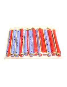 Bigudi Plastico Largo n 3  azul rojo 2