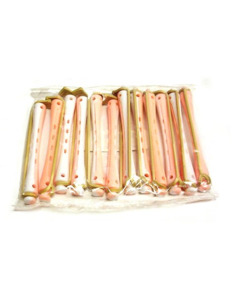 Bigudi Plastico Largo n 6 rosa blanco