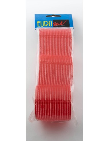 Rulos velcro Rojo. 60mm. 3ud