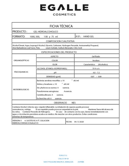 Gel Hidroalcoholico Techline 100ml