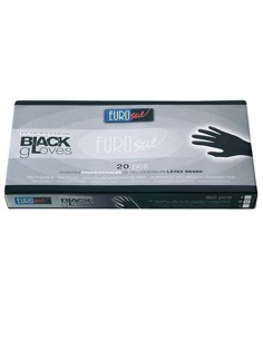 Guantes latex negros caja 20 ud