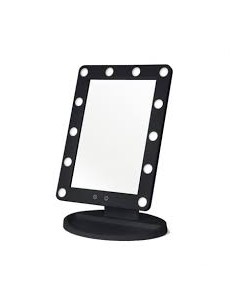 Espejo con luz táctil con base. Electrico. 12 luces internas