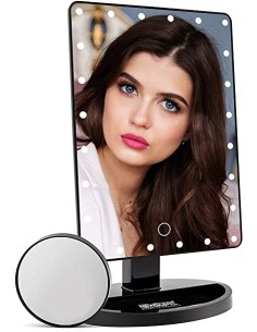 Espejo maquillaje con luz 24 led 1X/ 10X