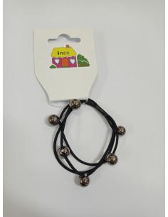 Coletero negro con borlas color plata envejecida