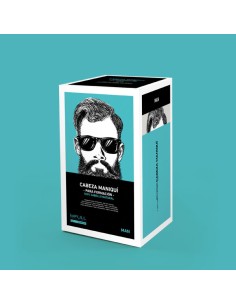 Cabeza maniquí hombre con barba castaño 100% natural 18cm 2