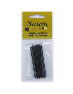 Horquilla moño negra 18ud. 60mm.